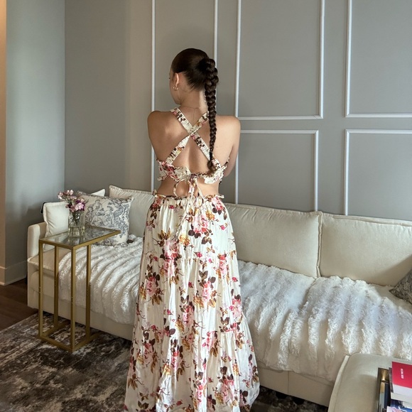Sea New York Cream and Red Floral Maxi Dress - Picture 3 of 6